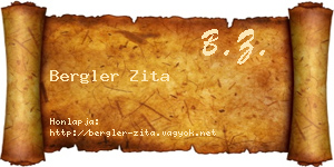 Bergler Zita névjegykártya